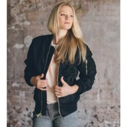 Womens MA-1 Flight Jacket Black -Men Clothing Store womens ma 1 flight jacket black 6